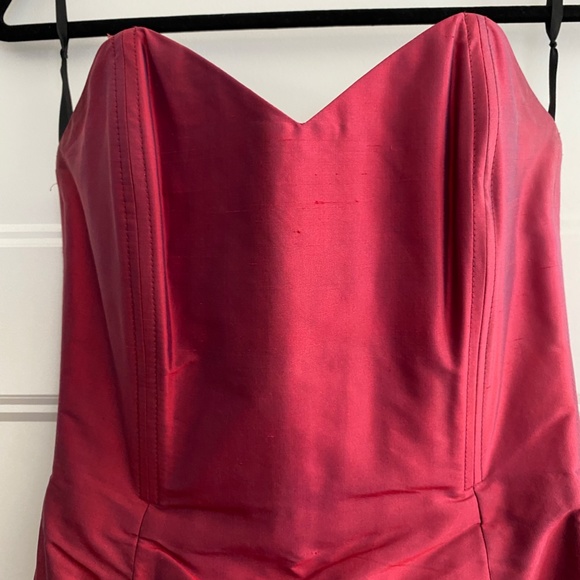 Anu Pam Classic Red Silk Prom / Wedding Dress - Picture 5 of 9